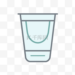 水杯的扁线图标 向量
