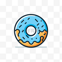 甜甜圈的轮廓为蓝黄色 向量