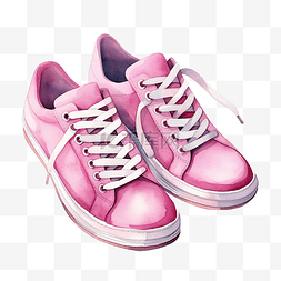 粉色运动鞋网球鞋水彩剪贴画ai生