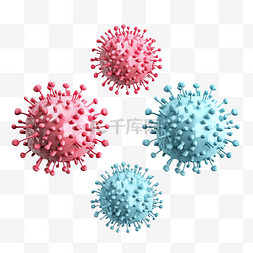 吸收细菌图片_几种病毒透视图的 3D 渲染