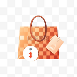 忠诚协议图片_最小风格的购物袋和复选标记插图