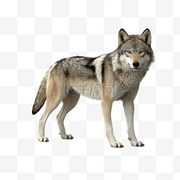 狼头白色图片_狼在 3D 渲染中用于图形资产 Web 演