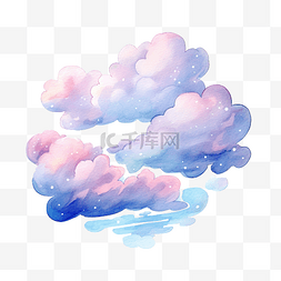 景观贴纸图片_可爱的云天空固定贴纸油画