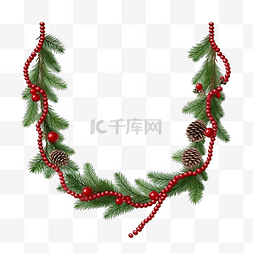 红丝带树枝图片_圣诞节和花环以及现实红丝带圣诞