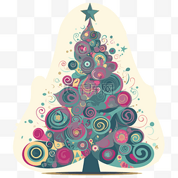树上木瓜树上图片_抽象的圣诞树 向量