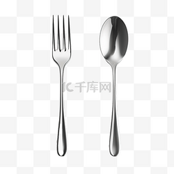 叉子和勺子图片_3d 渲染叉子和勺子隔离