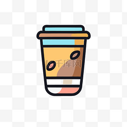矢量线条咖啡杯图片_咖啡厅的线条图标 向量