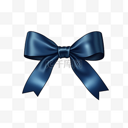 蓝色科技装饰品图片_蓝色假日丝带，深蓝色上有蝴蝶结
