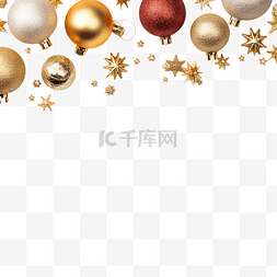 圣诞饰品图片_顶视图节日圣诞饰品分类与复制空