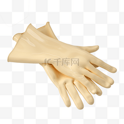 黄色胶皮手套图片_清洁用品3d橡胶手套