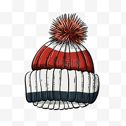 帽子布料图片_舒适的冬季孩子帽子圣诞手绘矢量