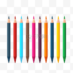 平面3d画图片_平面风格的彩色铅笔