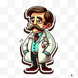 这是一个留着小胡子的医生的插图