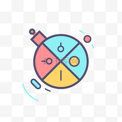 彩色矢量圆形图标图片_带有球和其他彩色物体的彩色圆形