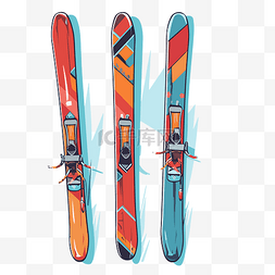 滑雪剪贴画滑雪板显示在带有条纹