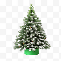 松雪图片_雪下人造绿杉树，花环像圣诞节一