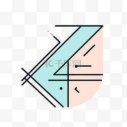 蓝色字母k图片_具有粉色和蓝色图形的几何字母 k 