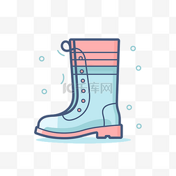 膝图标图片_雨靴或雨靴颜色渐变的雨靴图标 
