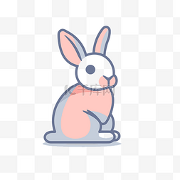 兔子现实图片_白色背景上的卡通兔子肖像图标 