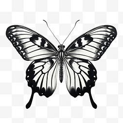 蝴蝶 黑色 和 白色