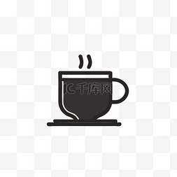咖啡杯图标矢量图片_黑色简单咖啡杯图标 向量