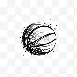 运动球篮球线条艺术PNG