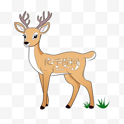 圣诞驯鹿剪影图片_儿童卡通鹿着色书的颜色和轮廓