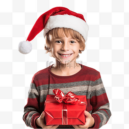 有惊喜的图片图片_有圣诞礼物的快乐的孩子