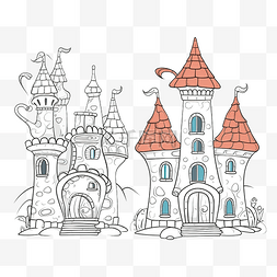 拱门城堡图片_一个有趣的童话房子，有拱门和塔