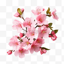 水彩一束花图片_树枝上有一束粉红色的花朵