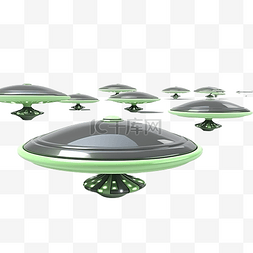 不明飞行物和外星人的 3d 插图