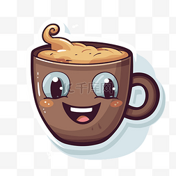 免费咖啡图片_可爱的卡通咖啡和咖啡杯插画剪贴