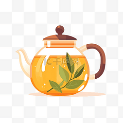 玻璃茶壶图片_玻璃茶壶与茶平插图