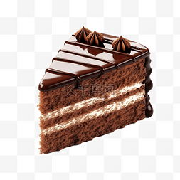 巧克力蛋糕 3d 插图