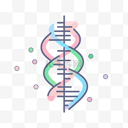 矢量彩色线图片_带有彩色线的平面 DNA 矢量图