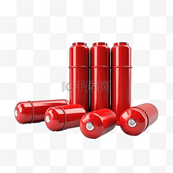 武器手榴弹图片_3d 渲染红色炸药集隔离