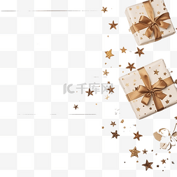 模板桌图片_包裹在白色木桌上的圣诞礼物