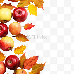 木空间图片_感恩节木空间秋叶中的苹果