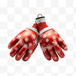 雪佛兰新年广告车图片_圣诞节手套装饰品隔离在白色背景