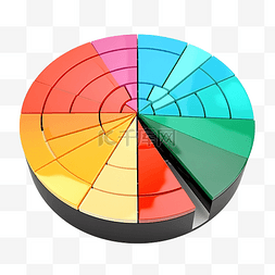 彩色渲染圆形图片_彩色圆形图表 3d 渲染
