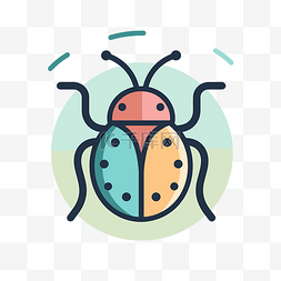 彩色甲虫图标 向量