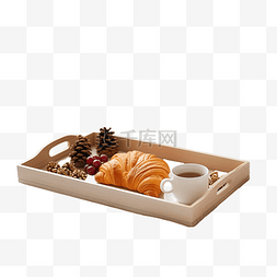 早上早餐图片_早上床上的圣诞房间装饰木制早餐