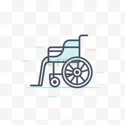 轮椅线图标和背景 向量