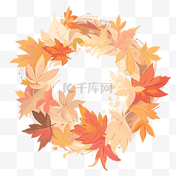 秋天的树叶框架图形