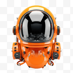 太空行走图片_橙色太空头盔套装宇航员装备前视