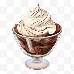 正方形蛋糕图片_巧克力冰淇淋插画