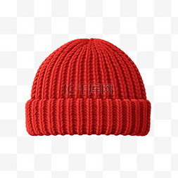 针织帽素材图片_红色针织帽隔离插画ai生成