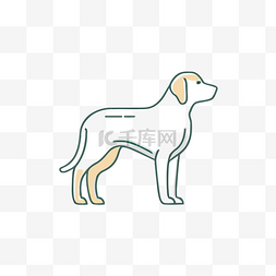 矢量界面设计图片_拉布拉多狗以轮廓的形式设计简单