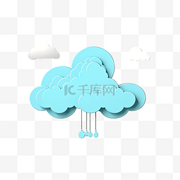 3d 风格的多云天气插图