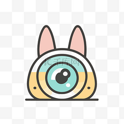 耳朵和眼睛图片_带有兔子耳朵的眼睛图标 向量